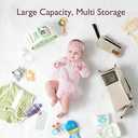 Momcozy Universal Baby Stroller Organizer, 2 Insulated Cup Holder, Detachable Zippered Pocket, Adjustable Shoulder Strap, Large Capacity for Baby Essentials, Compact Design Fits Any Strollers (Off White)