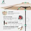 JEAREY 11' Patio Umbrellas Outdoor Table Market Umbrella w/Crank, 8 Sturdy Ribs, UV Protection Windproof for Garden, Deck, Backyard, Pool(Beige)