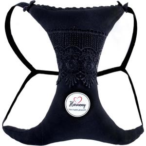 Breast Pillow  Soft 100% Cotton, Breast Pillow for Side Sleepers, Anti-Wrinkle Chest Support, Adjustable Strap, Breathable Fabric (Black)