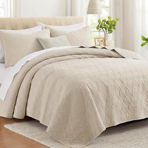Lavsiry Beige Queen Size Quilt Bedding Set with Pillow Shams, Summer Lightweight Bedspread Coverlet, Soft Quilted Blanket Thin Comforter for All Seasons (Full/Queen(90"x96")) Lavsiry Beige Queen Size Quilt Bedding Set with Pillow Shams, Summer Lightweight Bedspread Coverlet, Soft Quilted Blanket Thin Comforter for All Seasons (Full/Queen(90"x96"))