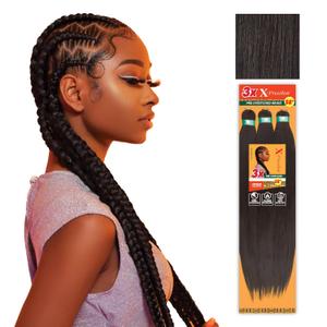 Sensationnel X-pression prestretched braiding hair - 3x braid 58 inch all kanekalon flame retardant synthetic braid for box braids and twists (1 pack, 2 DARKBROWN)