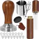 Y-Step 23 PCS Coffee Tamper Set, Espresso Accessories Kit Barista Kit, with Espresso Tamper 51mm, Coffee Stirrer, Frothing Pitcher, Tamper Mat, Latte Art Pen, Sandalwood Tamper for Espresso Machine