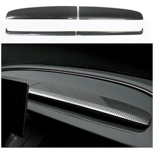 4PCS Dashboard Cover Wrap and Front Air Condition Vent Cover for 2024~2026 Model 3 Highland and 2025~2026 Model Y Juniper, Interior Decoration Accessories(Gloss Carbon Fiber Pattern)
