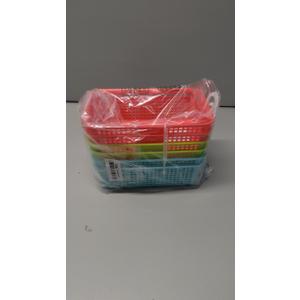 Plastic Office Desktop Storage Basket, 6 Packs Small Colored Baskets