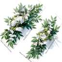 H&S BRIDAL Wedding Arch Flowers, Peony Floral Eucalyptus Greenery Leaves Set of 2 Artificial Flower for Wedding Ceremony Welcome Sign Home Decorations
