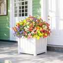 Artificial Flowers for Outdoors, UV Resistant Fake Outdoor Flower, Realistic Fake Wild Flowers No Fade Faux Outside Decoration for Planter Beds, Window Box, Garden Pots, Porch, Vase (18P)
