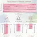 Pink Cheesecloth Table Runner 12 Pack 120 Inch Light Pink Cheese Cloth Table Runner 10ft Long Gauze Table Runners for Wedding Decor Bridal Shower Baby Shower Party Table Decorations
