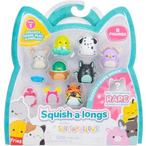 Squish-a-longs 8 Pack - 1 Mini-Squish with 2 Accessories, 1 Ring, and a Collectors Guide - Collect, Trade, & Play