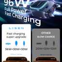 LISEN 96W for iPhone 17 Pro Max Retractable Car Charger [USB C & L Cable], 4 in 1 Fast Charging Retractable Car Charger Cigarette Adapter for iPhone 16 15 14 13 12,Samsung Galaxy S25 S24, Android