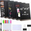 ONUPGO Mini Chalkboard Signs, 6 x 9 Inch Vintage Tabletop Chalk Board Sign with Base Stands - Double Side Mini Menu Boards Small Food Signs for Party Buffet Wedding Bar and Restaurant
