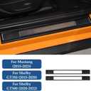 Car Door Sill Scuff Plate Sticker Carbon Fiber Decal Sticker Interior Trim Cover for Ford Mustang 2015-2023/Shelby GT350 2015-2020/Shelby GT500 2020-2022