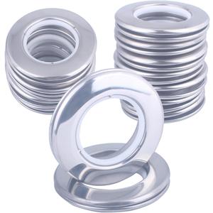 12 Pcs Stainless Curtain Grommets, Inner Diameter 1-9/16 inch (40mm-75mm) Stainless Metal Curtain Eyelet Rings Silence Roman Ring Eyelet for Curtains Drape (Silver, 12-Pack)