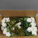 Hananona Artificial Roses in Bulk, Fake Velvet Silk Roses Realistic Rose for Wedding Centerpieces Flower Arrangement Home Decor (50, White)