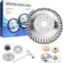 8 inch Steel Wire Trimmer Head, Unbreakable Wired Trimmer Blade Yard Patio Wire Weed Eater Head Trimmer Head Replacement with 2 Pack of Adapters kit for Weed Wacker