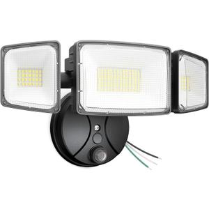 Onforu 100w Dusk to Dawn Outdoor Lighting,11000LM Led Outdoor Light from Dusk Till Dawn,Super Bright Flood Light,IP66 Waterproof Exterior Security Black Light Fixture,3 Heads Photocell for Garage,Yard
