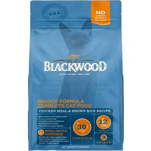 Blackwood Dry Cat Food, Indoor Formula, Chicken Meal & Brown Rice Recipe, 13.2 Pound Bag, High Protein, Slow Cooked BB Date 13 Mar 2026