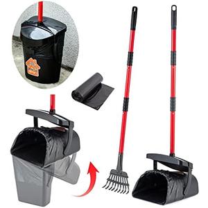 HUZSV Pooper Scooper Large Swivel Bin & Rake for Large & Small Dogs Non-Breakable Dog Poop Scooper with 20 Waste Bags Easy to Clean Pet Waste Use on Grass, Dirt or Gravel - Pet Supplies