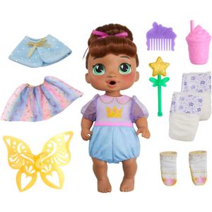 Baby Alive Fairy Fashions Sophia Sparkle Doll with Clothes Accessories, Brown Hair, 11 Inches, Toys for 3 Year Old Girls and Boys & Up