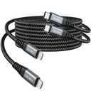 USB C to Lightning Cable 6FT 2Pack [Apple MFi Certified] iPhone Charger Fast Charging Cord Nylon Braided Cable for iPhone 14/13/12/11/Pro/MAX/X/8/7, iPad - Black