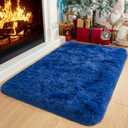 Kelarea Navy Blue Rug for Bedroom, 2x4 Fluffy Throw Rugs for Living Room, Small Soft Shag Fuzzy Carpet for Kids Boys and Girls Bedroom, Dorm, Nursery Rooms, Home Decor