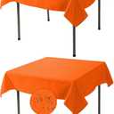 Fokitut 2 Pack Waterproof Square Tablecloth, 52x52 Inch, Stain Resistant and Wrinkle Polyester Table Cloth, Fabric Table Cover for Kitchen Dining, Wedding, Party, Holiday Dinner-Orange