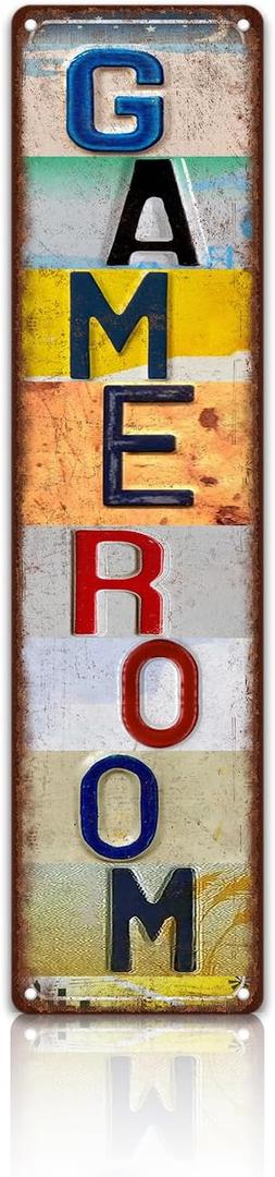 Vintage Game Room Wall Decor Street Signs Home Metal Tin Signs 4 x 16 Inches