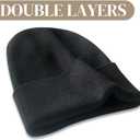 3 x PFFY Beanie for Men Women Unisex Knit Cuffed Plain Winter Beanies Hats Skull Cap (Beige)