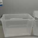 IRIS USA 54 Qt Stackable Plastic Storage Bins with Lids, 6 Pack - BPA-Free, Made in USA - See-Through Organizing Solution, Latches, Durable Nestable Containers, Secure Pull Handle - Clear