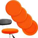 Tatuo Round Bar Stool Seat Covers Washable Stool Cushion Slipcover Elastic Bar Chair Covers for 14-17 Inch Chair (Orange, 4 Pieces)