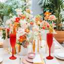 24 Pcs Champagne Flutes 5.4OZ Plastic Champagne Glasses Wine Glasses Plastic Goblets for Parties Mimosa Bar Glasses Stemmed Drinking Cups for Wedding Celebration Christmas Birthday Bride (Clear Red), 8.7 inches height x 2.6 inches diameter