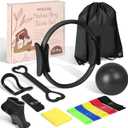 Pilates Kit for Women 13PCS, Pilates Ring Ball Resistance Bands Workout Set
