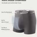 wirarpa Men's Underwear Micro Modal Trunks Soft Microfiber Boxer Briefs Size Small 4 Packs (S)