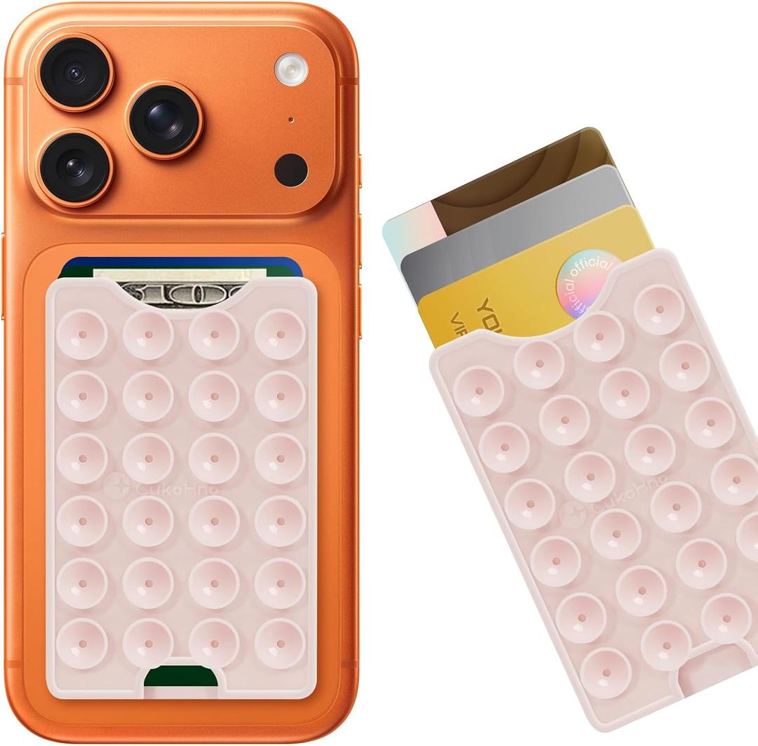 iPhone 17 Pro Max Wallet Case Stick On,Suction Phone Card Holder Adhesive Mount,Up to 3 Cards,Sticky Grippy Wallet,for iPhone 17 Pro Credit Card Holder,Chalk Pink iPhone 17 Pro Max Wallet Case Stick On,Suction Phone Card Holder Adhesive Mount,Up to 3 Cards,Sticky Grippy Wallet,for iPhone 17 Pro Credit Card Holder,Chalk Pink