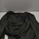 Women's Sexy 2 Piece Outfits Ruched Crowl Neck Cape Sleeve Thong Bodysuit Top Sheer Stockings Club Jumpsuits, Medium