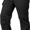 LAPG Men's Core Cargo Tactical Pants, Stretch Waistband, Lightweight & Durable Ripstop CCW Cargo Pants for Men (42W x 30L, Black)