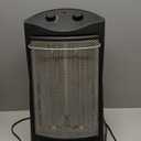 Comfort Zone Indoor Tower Space Heater, Adjustable Thermostat, Radiant Heat, Electric, Infrared Quartz, 2 Heat Settings, Overheat Protection, Ideal for Home, Bedroom, & Office, 1,500W