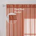 MIULEE 2 Panels Solid Color Sheer Window Curtains Elegant Window Voile Fall Panels/Drapes/Treatment for Bedroom Living Room (54X72 Inches Burnt Orange)