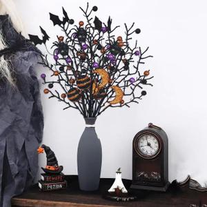 Large Halloween Artificial Flower Decorations, Spider and bat cuttings for Home, Office, Kitchen Decoration, Halloween Party SuppliesHalloween Indoor and Outdoor Party Decor Supplies