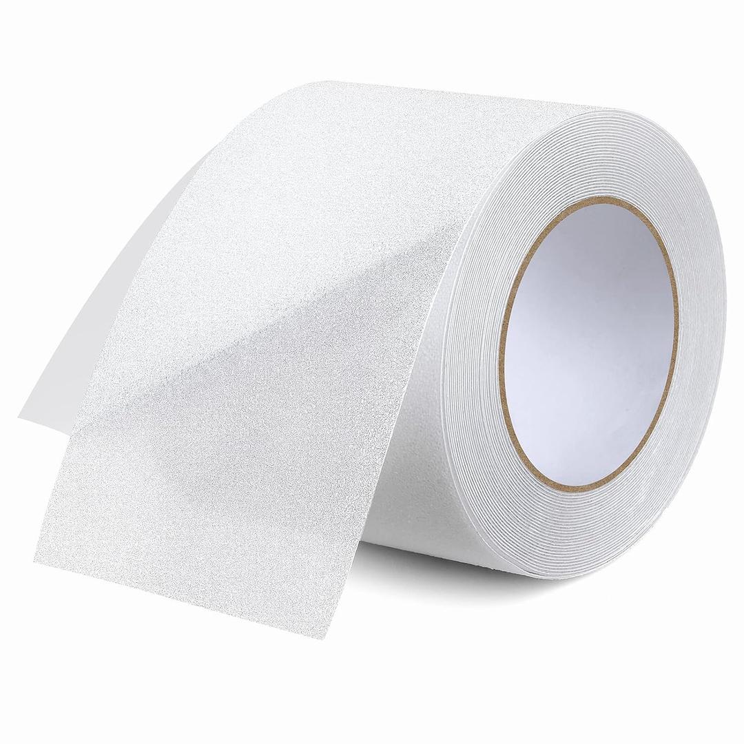 Qingluan Anti Slip Tape, Non Slip Stair Tape for Steps Indoor Waterproof, Clear Safety Slip Traction Grip Tape for Tubs, Stairs, Boats (Transparent, 4 Inch x 33 Feet)