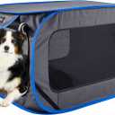38inches Large Pop Up Kennel,Collapsible Travel Pet Crate, Indoor and Outdoor Portable Dog Enclosure, Portable Pet Car Seat Kennel (Gray) (Grey)
