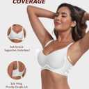 Wireless Comfortable Bra Seamless No Underwire Bras Full Coverage Push Up Women Wirefree Bras with Support (White, 34D) 