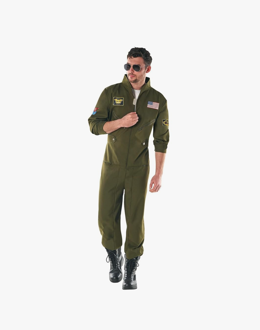 Morph Pilot Costume Men, Fighter Pilot Costume Mens, Pilots Halloween Costume For Men, Halloween Costumes Mens L