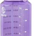 Takeya Tritan Motivational Water Bottle with Straw Lid - Durable, BPA-Free - With Time Marker - Leakproof & Non-Slip Bumper - 64 oz, Vivacity Purple