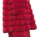 Lisa Colly Women's Winter Plus Size Parka Overcoat Long Sleeve Faux Fur Coat Jacket with Big Hooded (5X-Large, Red)