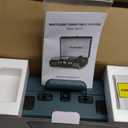 Vinyl Record Player 3 Speed Bluetooth Portable Suitcase Belt-Driven Record Player with 2 Built-in Stereo Speakers Vinyl Vintage Turntable Records Player with RCA Line Out, AUX Out (Smoke Blue)