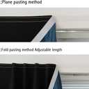 Autohesion Curtains for Windows,Bedroom Blackout Curtains for - Thermal Lnsulated No Drill Curtains Room Darkening Black Small Drapes, JILRON,(1 Panels,35Wx54L inch-Black)