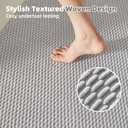 TYUU Bathroom Rugs Non Slip Washable, Super Absorbent Thin Bath Mat Small Quick Dry Low Pile Bathroom Rug, Light Grey 16"x24"