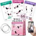 Wall Pilates Workouts for Women – 66 Exercise Cards with Videos & Workout Plan – Includes 5-Week Challenge, E-book, Chart & 2 Rings for Easy Organization – Home Pilates Workout Guide