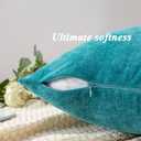 GAWAMAY Decorative Square Throw Pillow Covers Set of 2 for Sofa ,Super Soft Chenille Farmhouse Pillowcases for Living Room Bedroom Home Decoration Couch Cushion Cover Teal 50x50cm/20x20 Inch