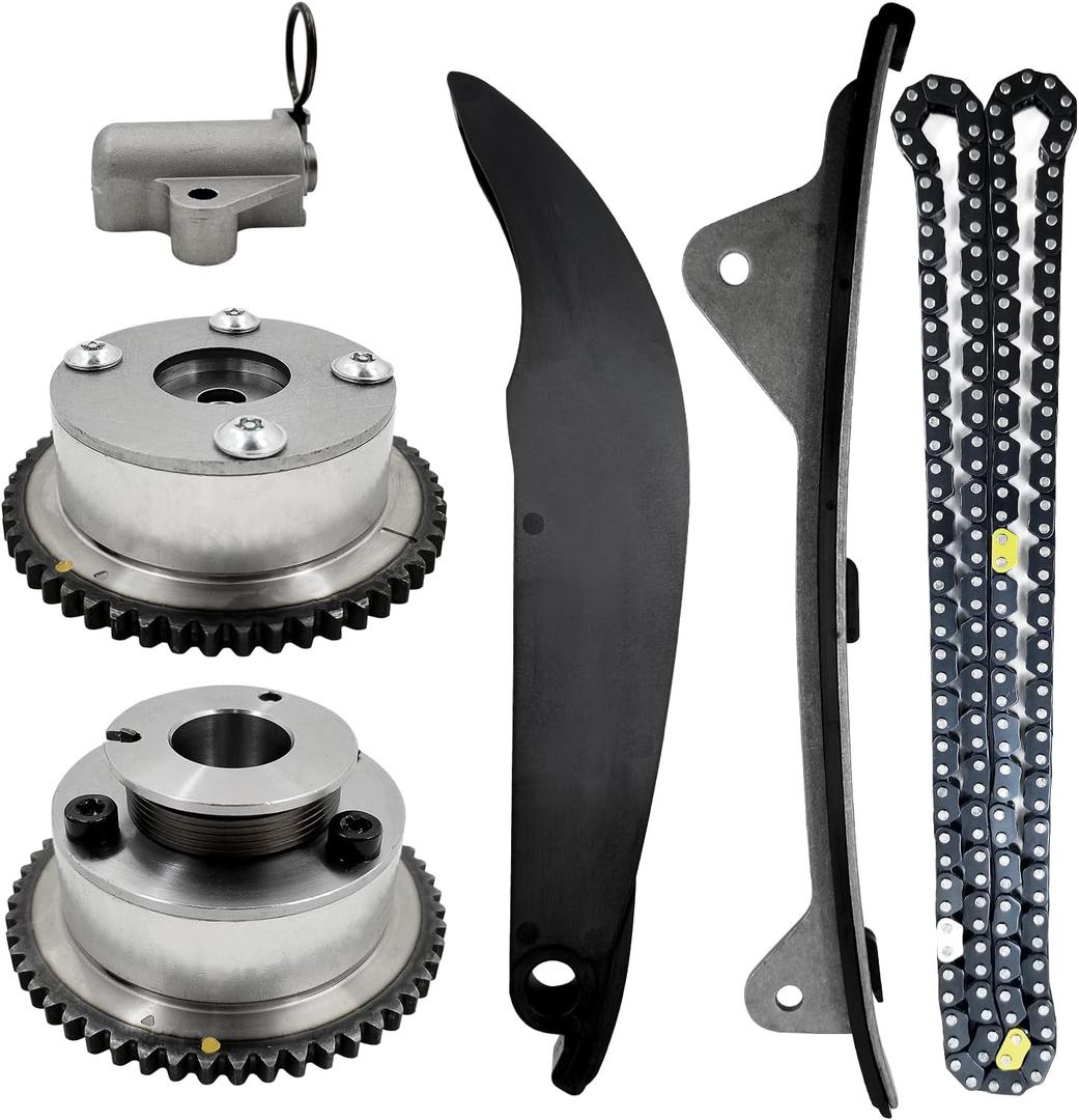 24321-2E010 24350-2E011 Timing Chain Kit with 2PCS Intake & Exhaust VVT Gear Sprocket Compatible With Hyundai Elantra Kia Soul Kona Forte Tucson Sportage 2.0L 2015-2020 Replaces# 24370-2E010